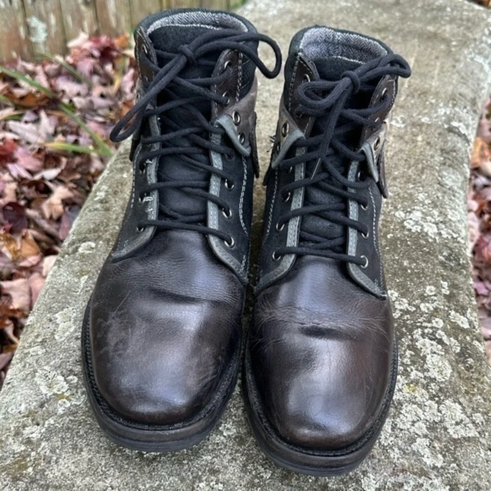 UNIONBAY Men’s Distressed‎ Leather Mid-Top Boots - Size 11